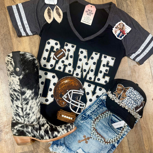 Game Day | Western V-Neck Graphic T-Shirt