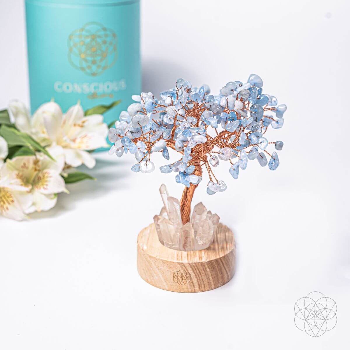 Guardian Lamp of Protection - Aquamarine Tree