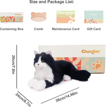 3lbs Tuxedo Handcrafted Weighted Plush – Realistic Companion Cat for Adults
