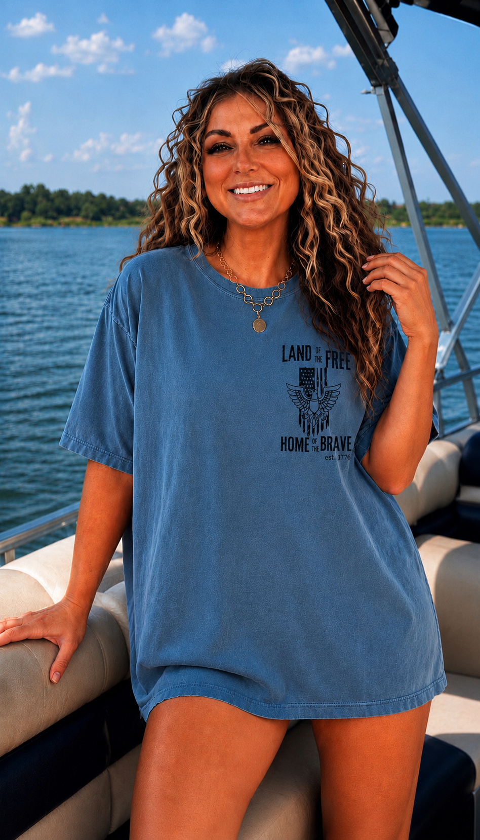 Land of the Free Oversized Pocket Style Unisex T Shirt
