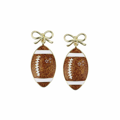 Glitter Football Earrings