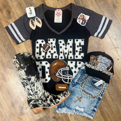 Game Day | Western V-Neck Graphic T-Shirt