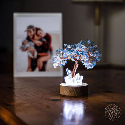 Guardian Lamp of Protection - Aquamarine Tree